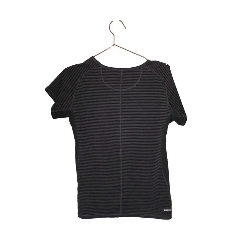 The North Face Black and Gray Striped Athletic Scoop Neck Tee Size Large - Picture 2 of 7